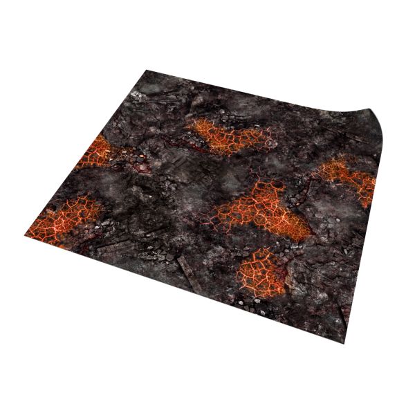 Czerwone Skażone pole bitwy 48”x48” / 122x122 cm - mata do gier bitewnych