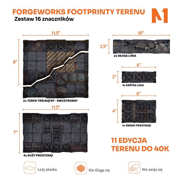 Forgeworks - Footprinty Terenu do 40K 11. Edycji | Zestaw 16 Znaczników