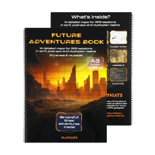 Księga RPG: Future Adventures book - A3 Sci-fi/Post-apo - siatka kwadratowa