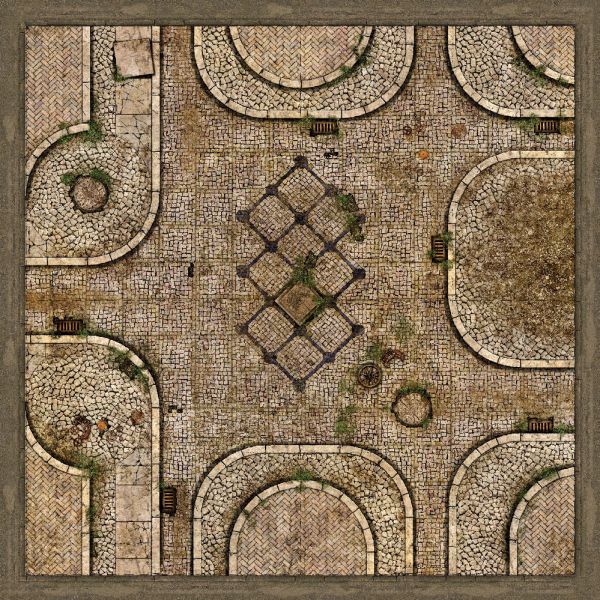 Malifaux Stacja Malifaux, jednostronna, antypoślizgowa mata materiałowa - 37" x 37" / 94 cm x 94 cm