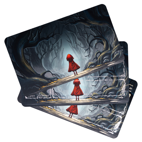 Samotny Czerwony Kapturek - gumowa mata do gier karcianych kompatybilna z grą Lorcana 61x35,5 cm