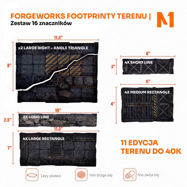 Forgeworks - Footprinty Terenu do 40K 11. Edycji | Zestaw 16 Znaczników