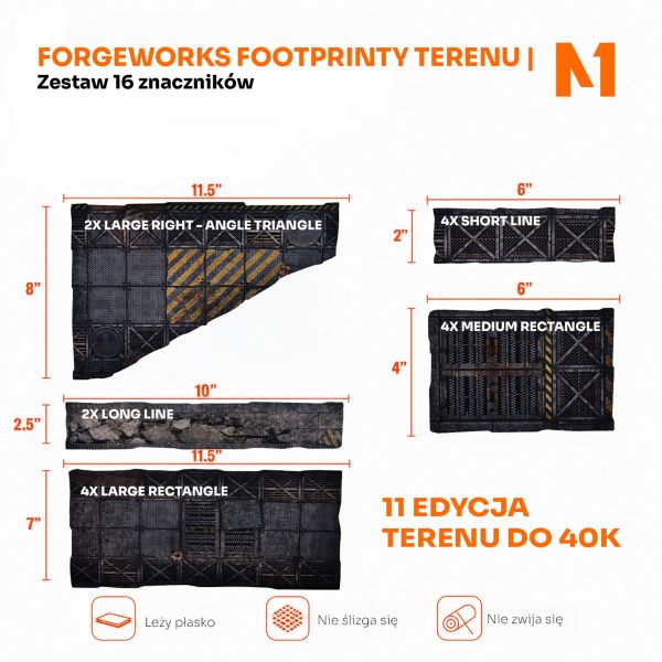 Forgeworks - Footprinty Terenu do 40K 11. Edycji | Zestaw 16 Znaczników