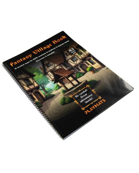 Wioska Fantasy - A3 Księga RPG - 18 wzorów map - Siatka kwadratowa