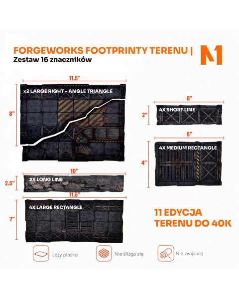 Forgeworks - Footprinty Terenu do 40K 11. Edycji | Zestaw 16 Znacznik&oacute;w