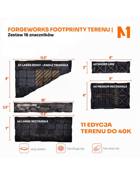 Forgeworks - Footprinty Terenu do 40K 11. Edycji | Zestaw 16 Znacznik&oacute;w