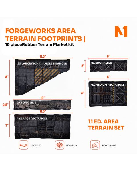Forgeworks - Footprinty Terenu do 40K 11. Edycji | Zestaw 16 Znacznik&oacute;w