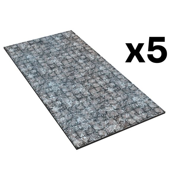 Gumowe strefy do Warhammer 40K - 12"x6" / 30,5x15cm - Ośnieżony Chodnik - 5 sztuk