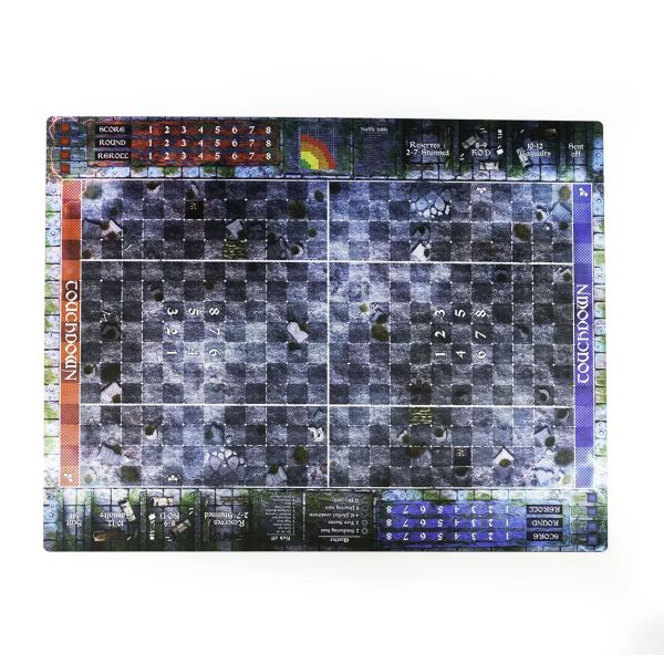 Blood Bowl / Blood Bowl 7s - Cmentarz - 35.5" x 27.5" / 90cm x 70cm - gumowa mata z dugoutami i tabelami
