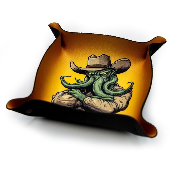 Tacka na kości - Dice Tray - Kowboj Cthulhu 22x22 cm