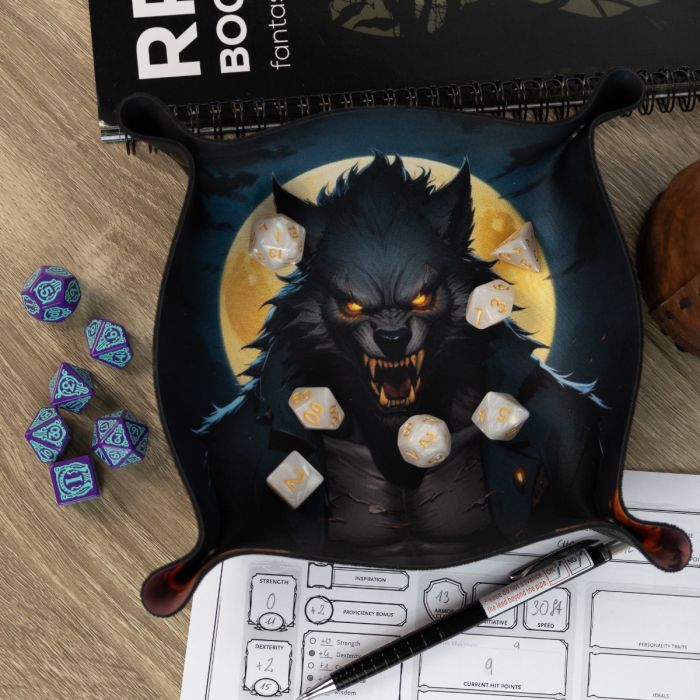 Tacka na kości - Dice Tray - Wilkołak 22x22 cm
