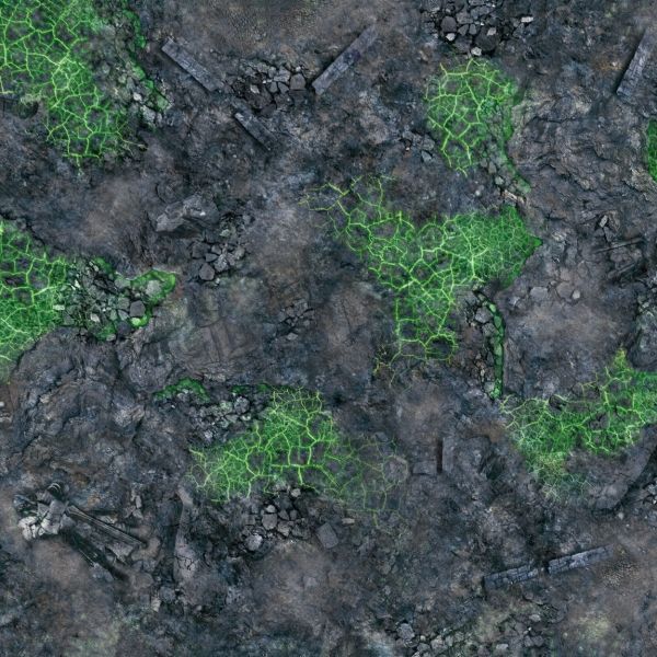 Zielone Skażone pole bitwy 48”x48” / 122x122 cm- jednostronna, antypoślizgowa mata materiałowa