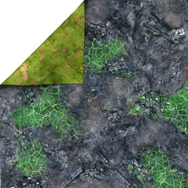 Zielone Skażone pole bitwy 48”x48” / 122x122 cm- dwustronna mata gumowa