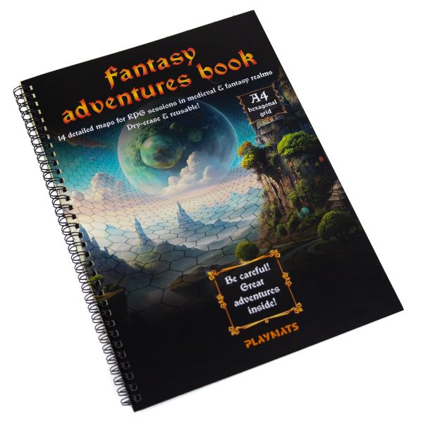 Księga RPG: Fantasy Adventures book - A4 fantasy - siatka heksagonalna