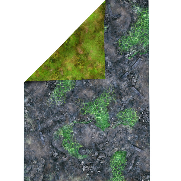Zielone Skażone pole bitwy 44”x30” / 112x76 cm - dwustronna mata lateksowa