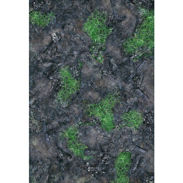 Zielone Skażone pole bitwy 44”x30” / 112x76 cm - jednostronna, antypoślizgowa mata materiałowa
