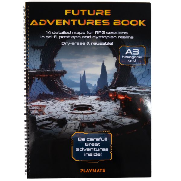 Księga RPG: Future Adventures book - A3 Sci-fi/Post-apo - siatka heksagonalna