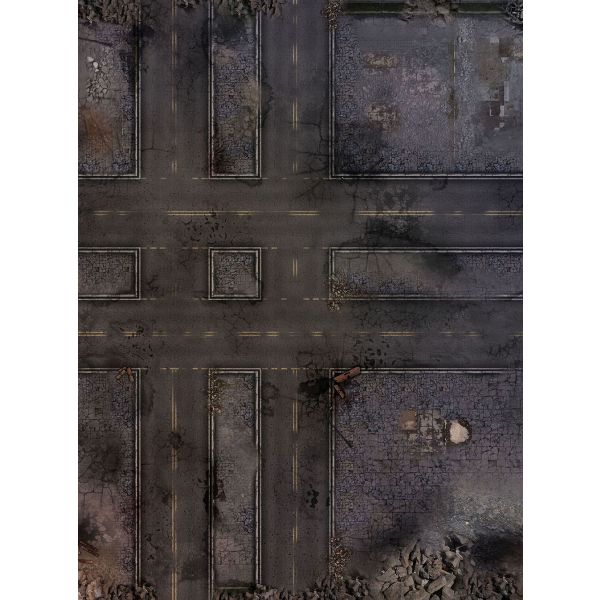 Zrujnowane Ulice  30”x22” / 76x56 cm - jednostronna, antypoślizgowa mata materiałowa